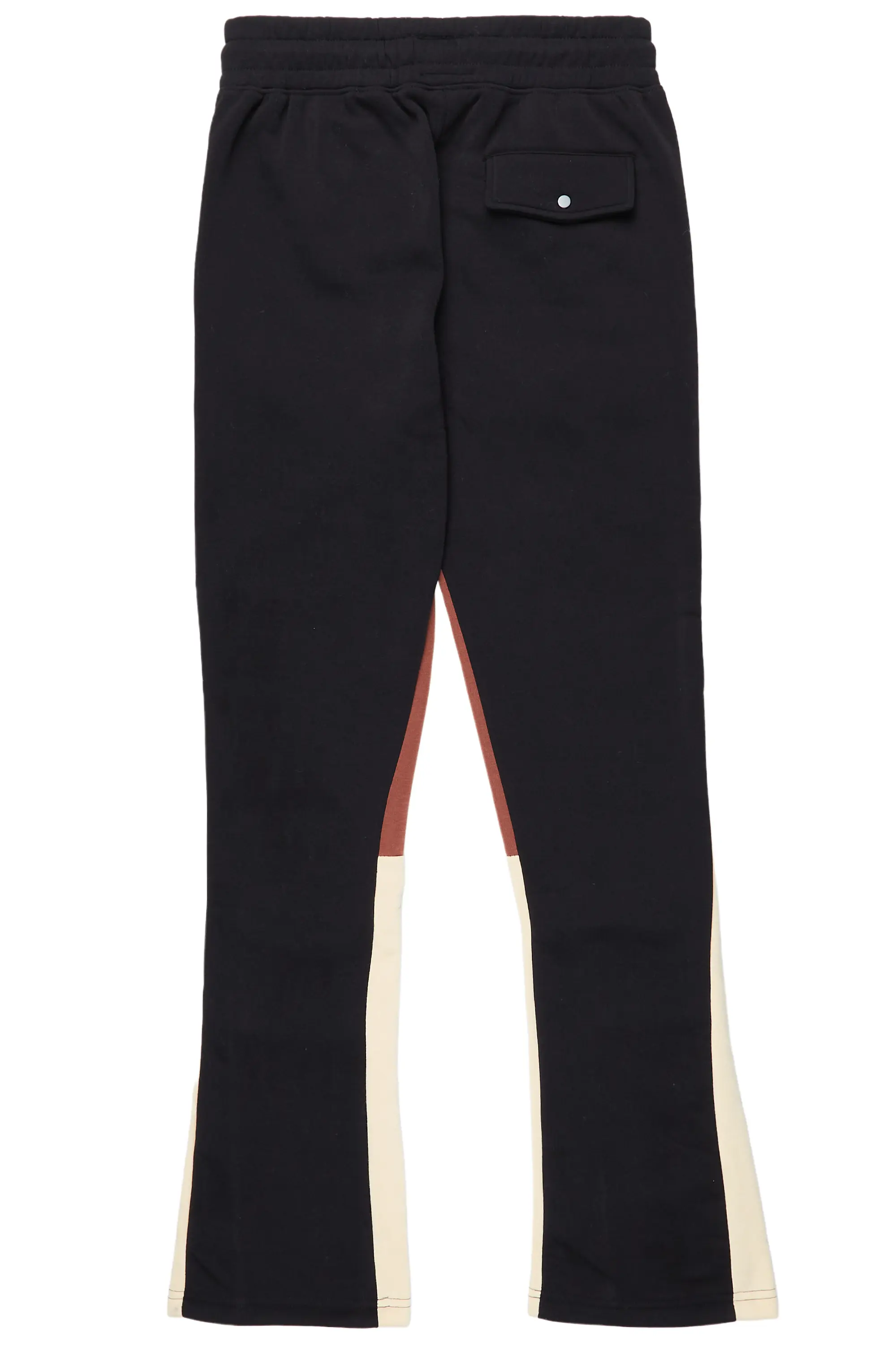 Joncarlo Black Stacked Flare Track Pant