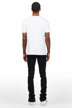 Samba Black Rhinestone Stacked Flare Jean