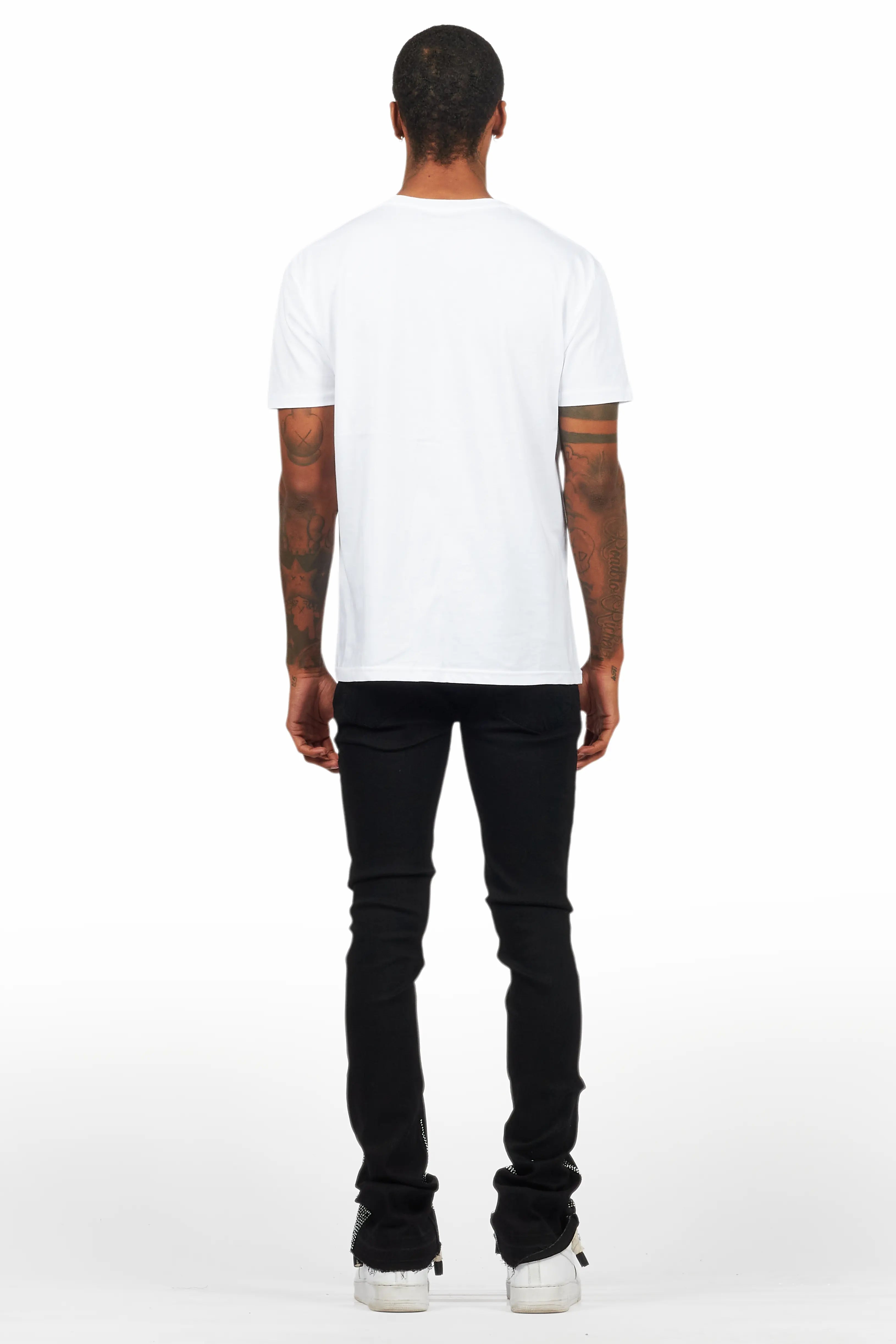 Samba Black Rhinestone Stacked Flare Jean