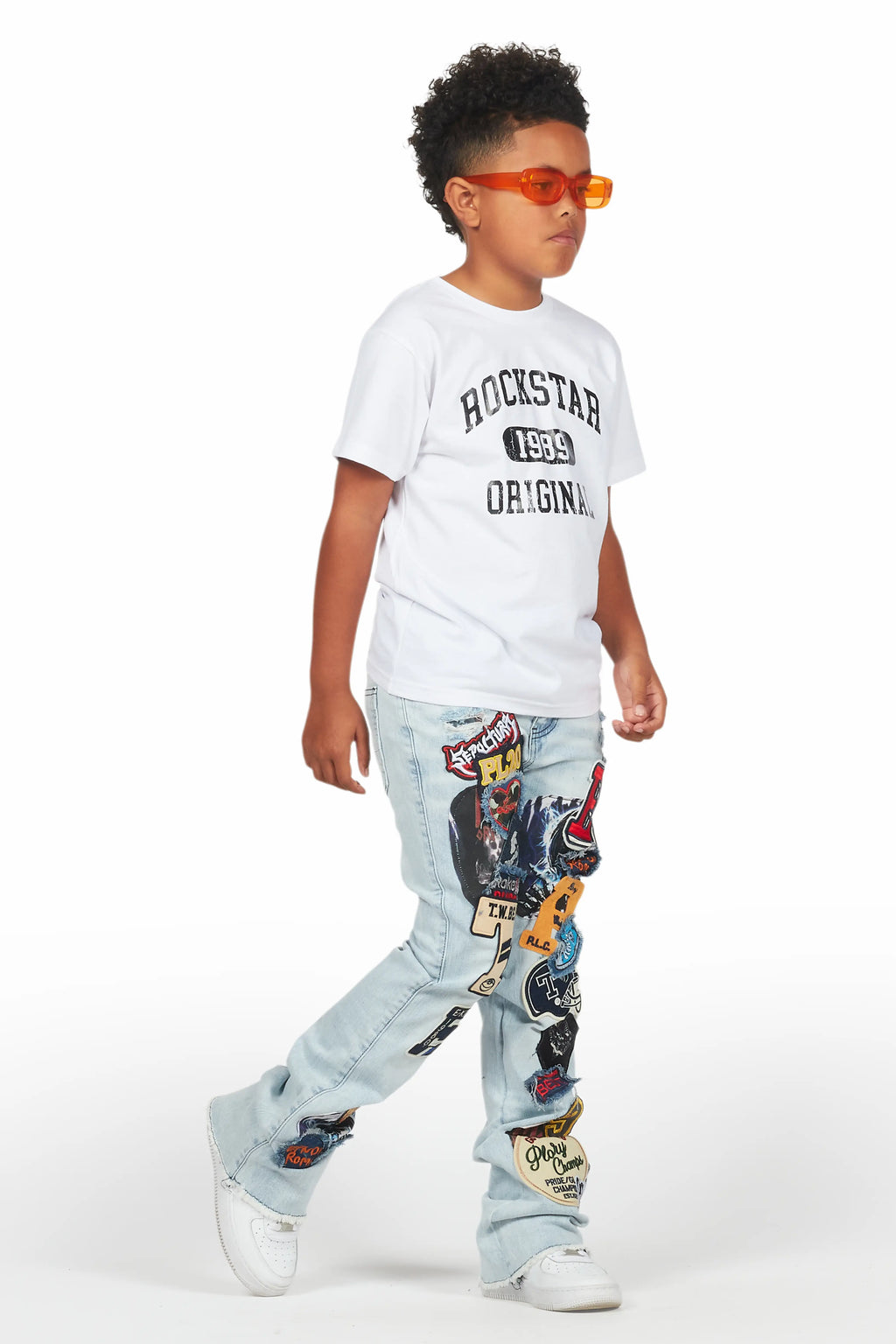 Boys Espen Blue Stacked Flare Jean