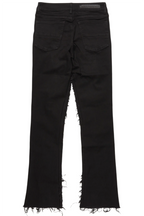 Vinson Black  Patchwork Stacked Flare Jean