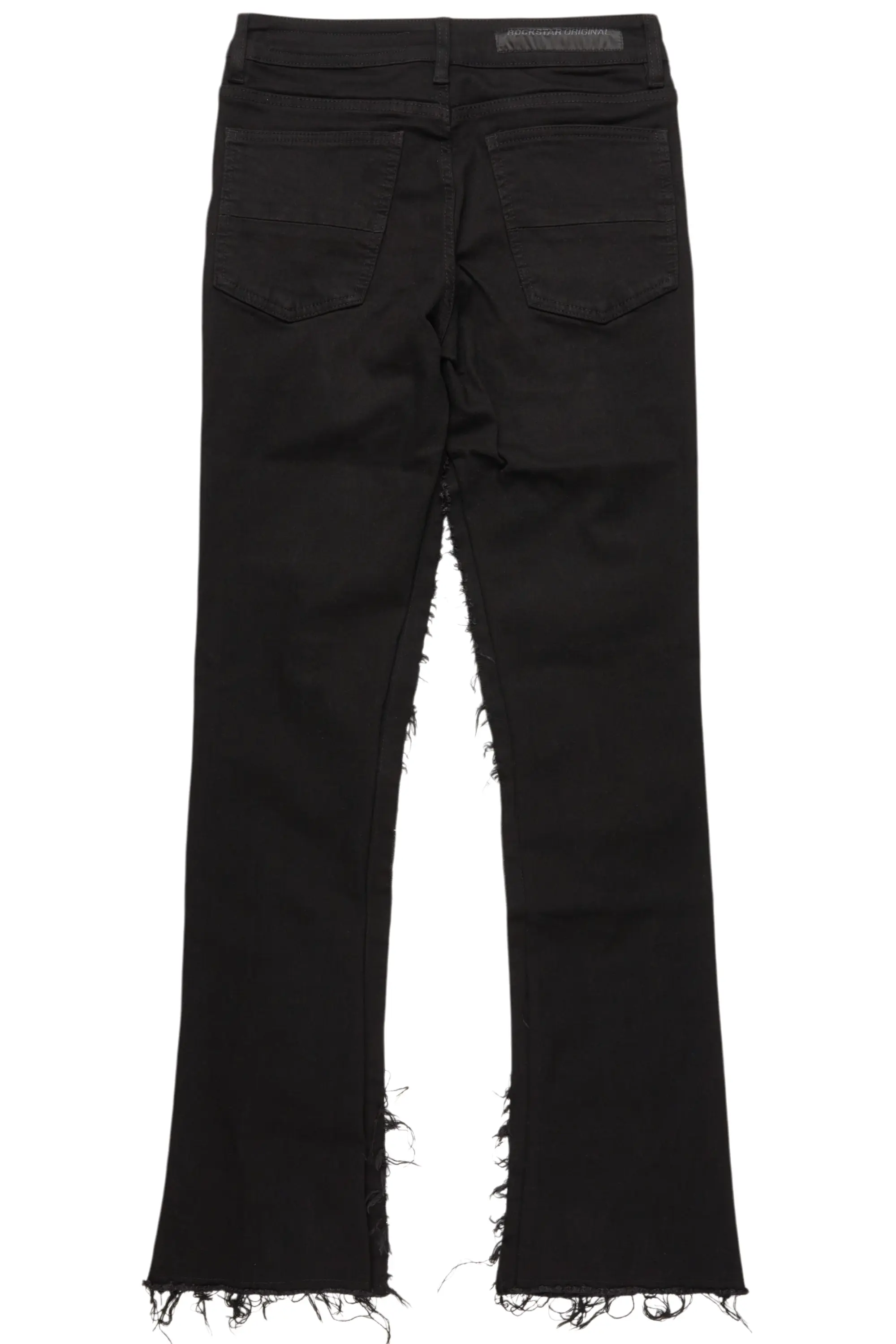 Vinson Black  Patchwork Stacked Flare Jean