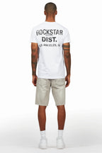 Akos White T-Shirt/Denim Short Set