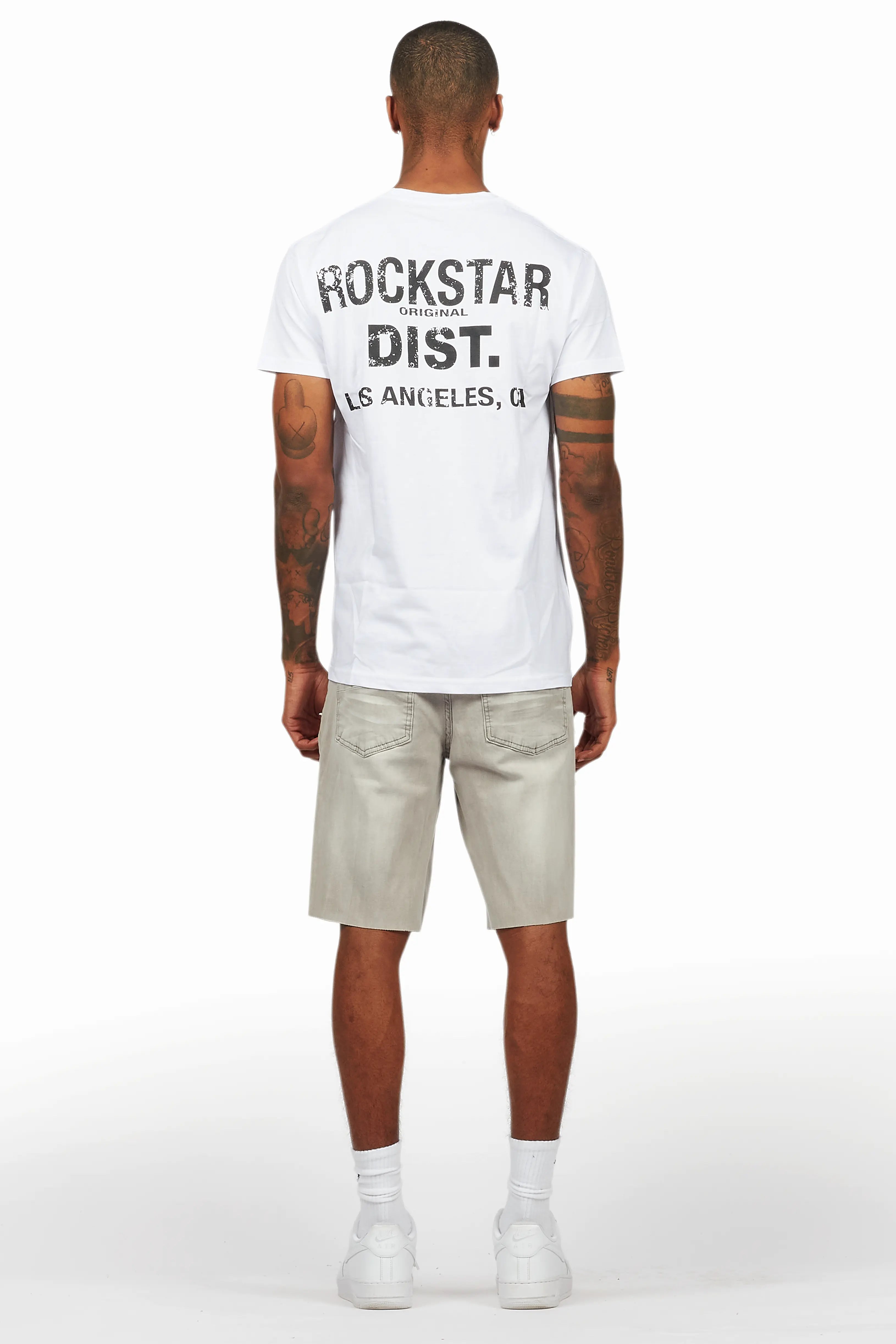 Akos White T-Shirt/Denim Short Set