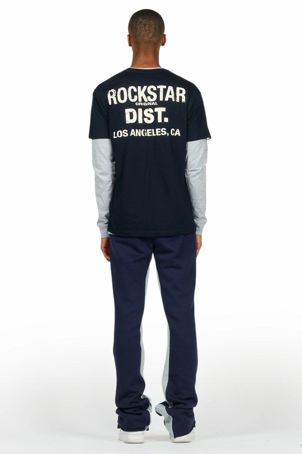 Berne Navy/Grey Double Layer T-Shirt/Baggy Pant Set