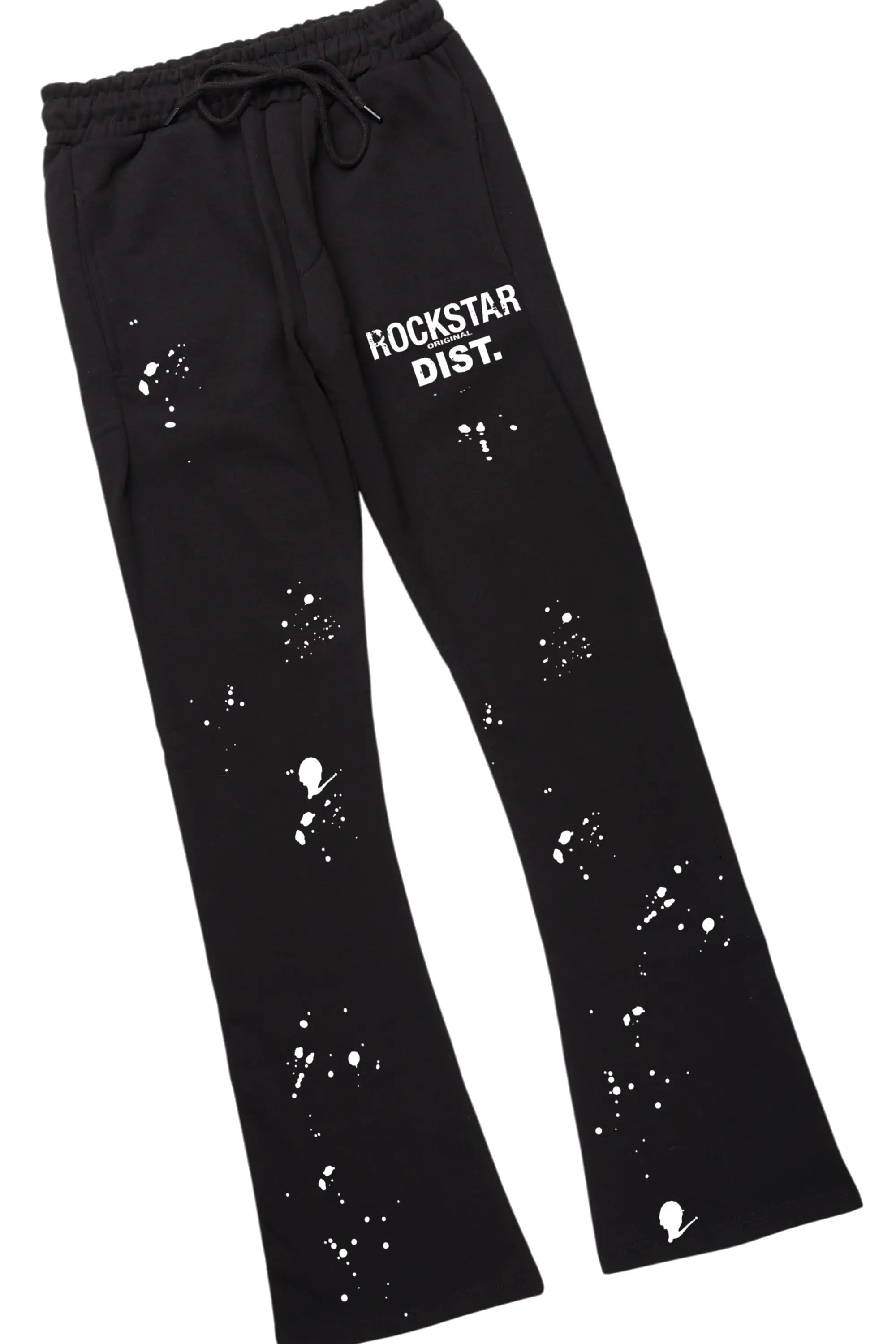 Raffer Black T-Shirt/Stacked Flare Pant Set