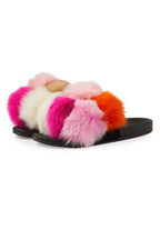 Avisa Pink Multi Fur Slides