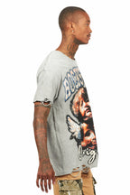 Deiter Heather Grey Oversized Graphic T-Shirt