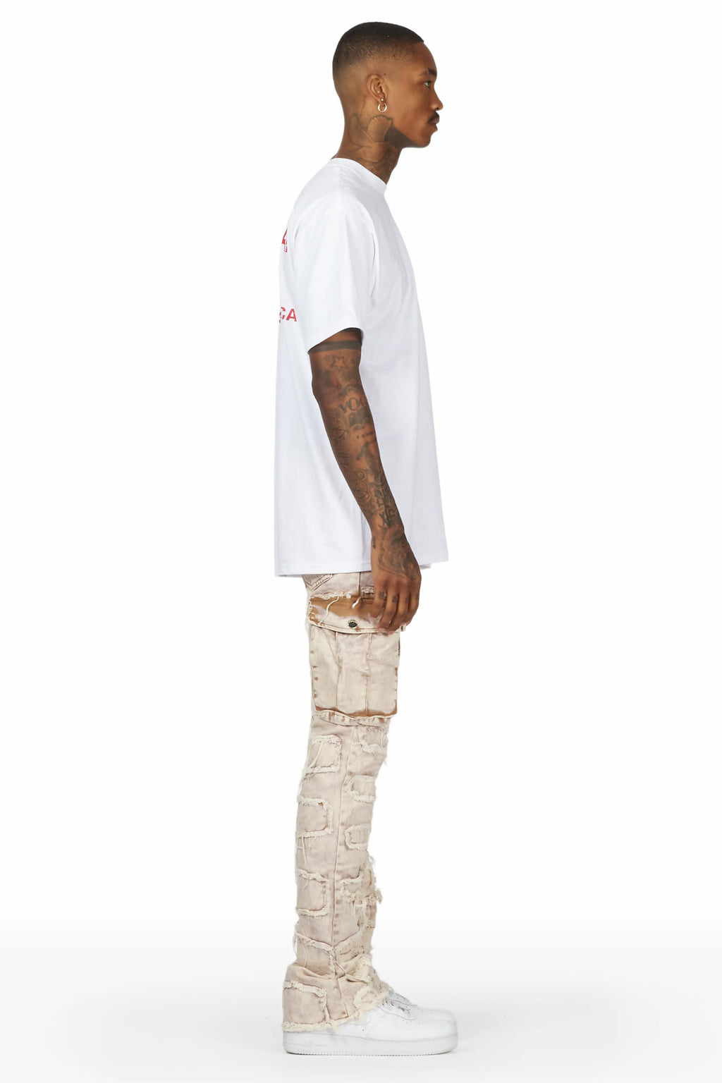 Slater Tan Stacked Flare Jean