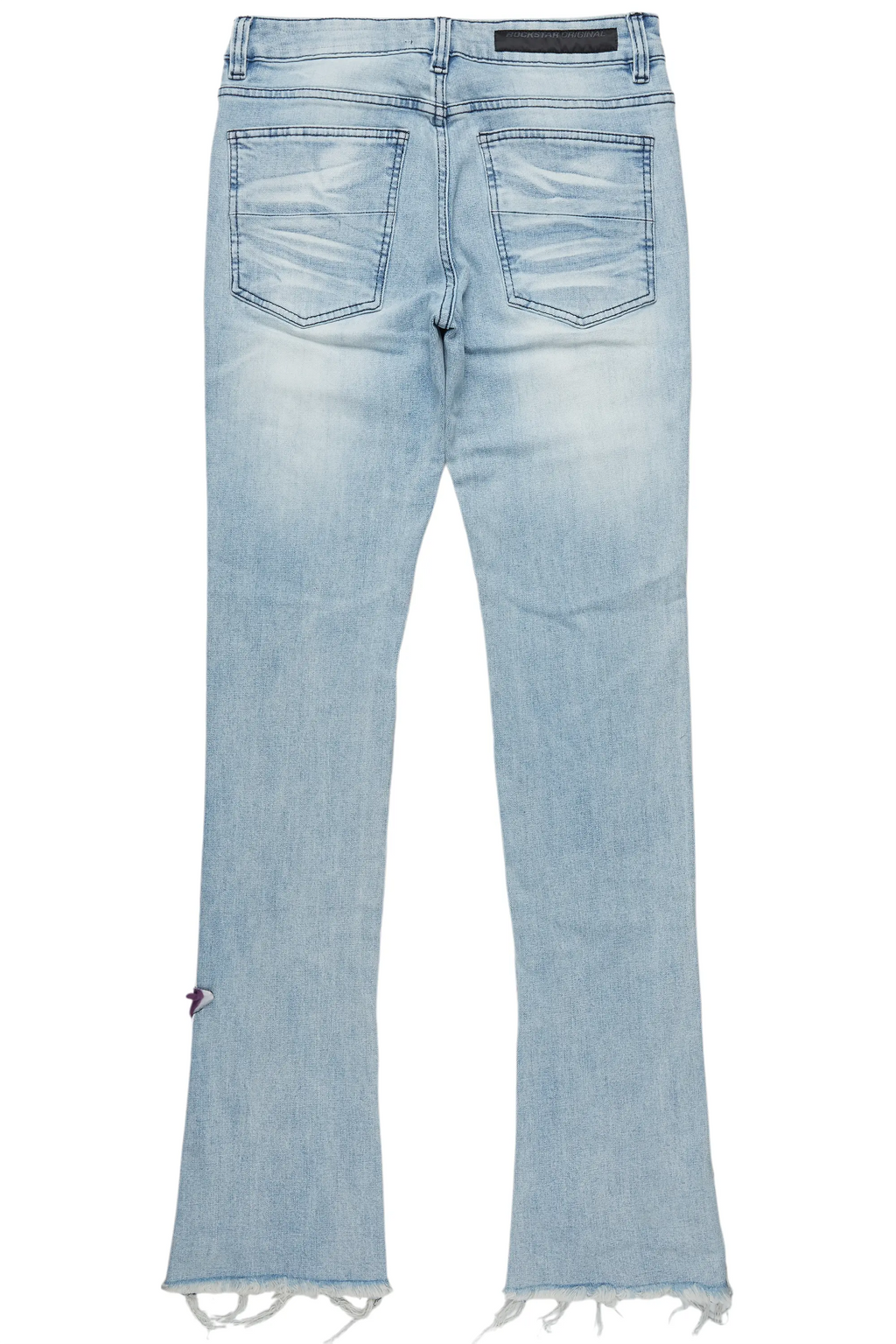 Savage Blue Patchwork Stacked Flare Jean