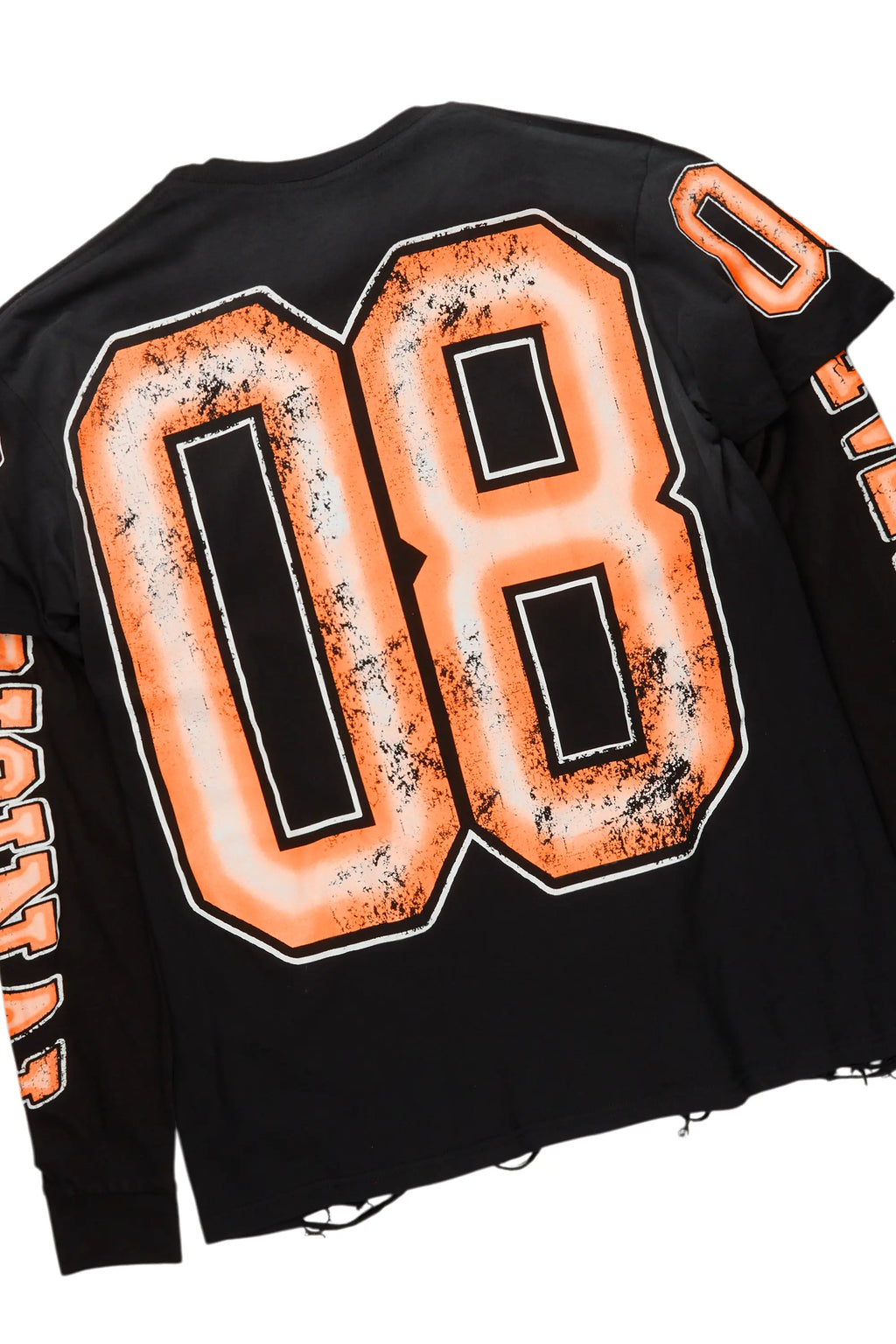 Fields Black/Orange Double Layer T-Shirt/Stacked Baggy Track Set