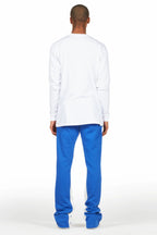 Briggs White/Royal Long Sleeve T-Shirt/Baggy Pant Set