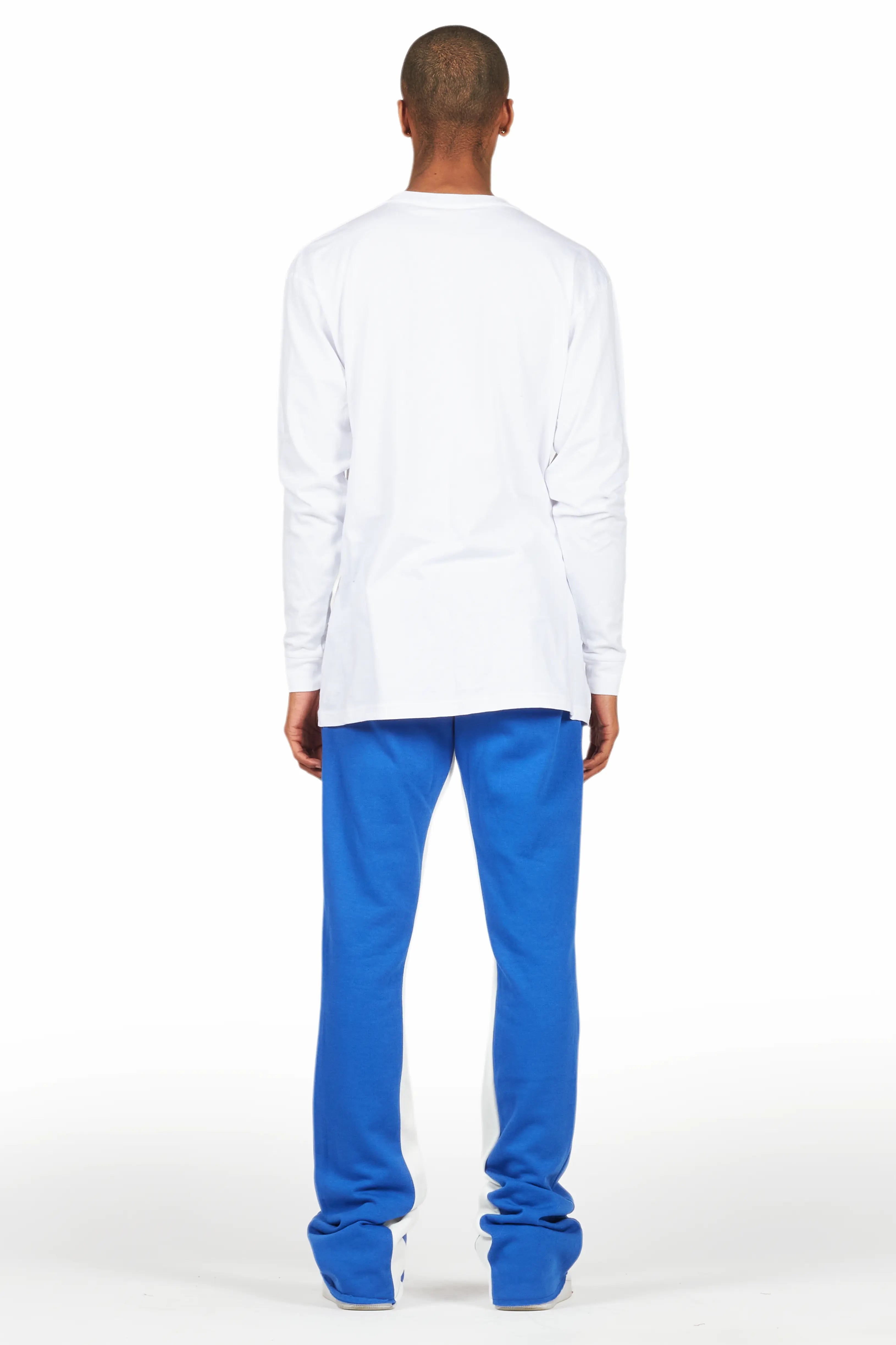 Briggs White/Royal Long Sleeve T-Shirt/Baggy Pant Set
