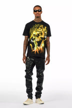 Lucen Black/Yellow Oversized Graphic T-Shirt