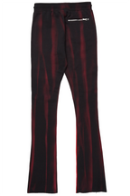 Firoz Black/Red Graphic Stacked Flare Pant