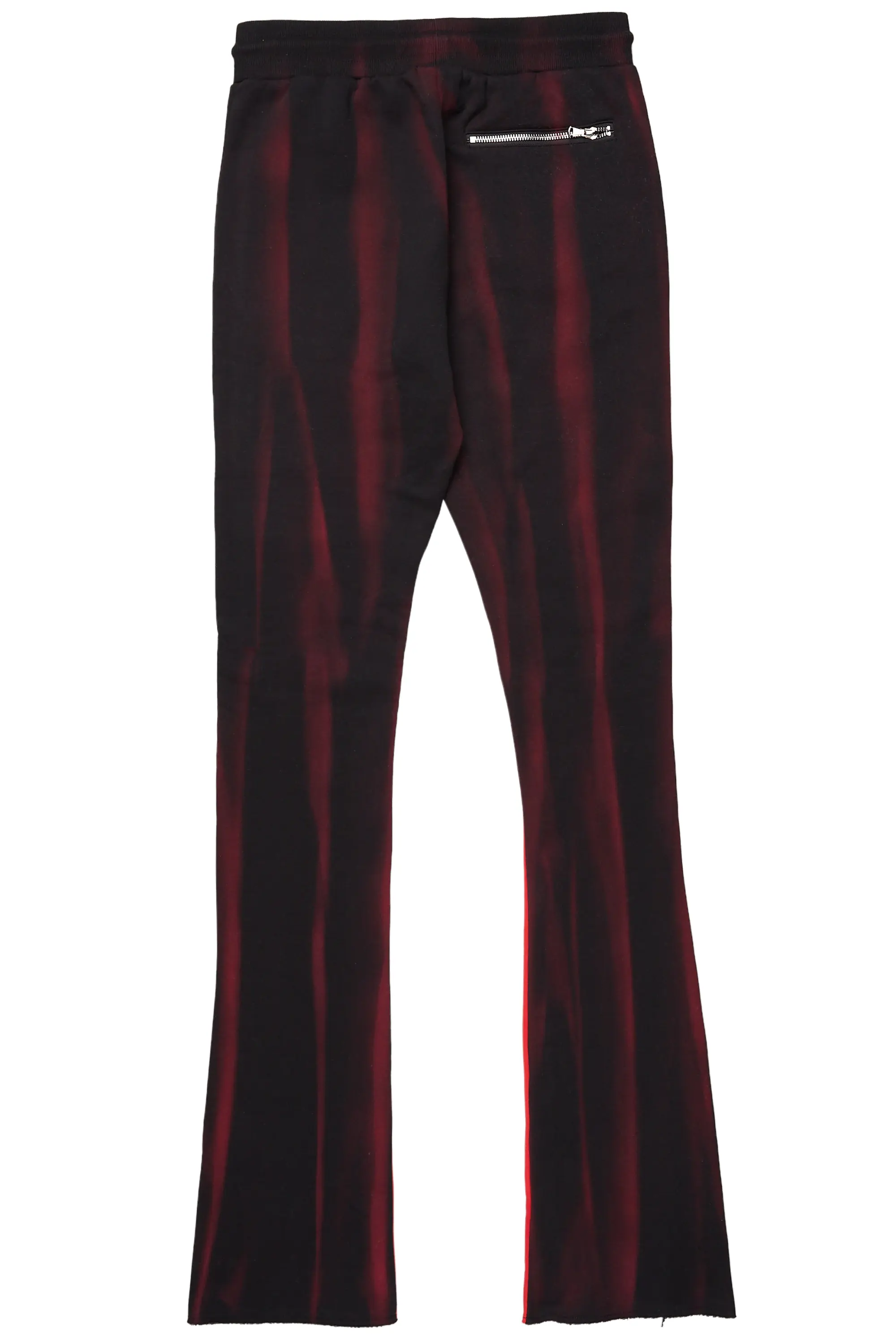 Firoz Black/Red Graphic Stacked Flare Pant