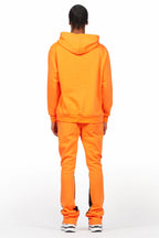 Basic Orange Hoodie/Stacked Flare Track Set
