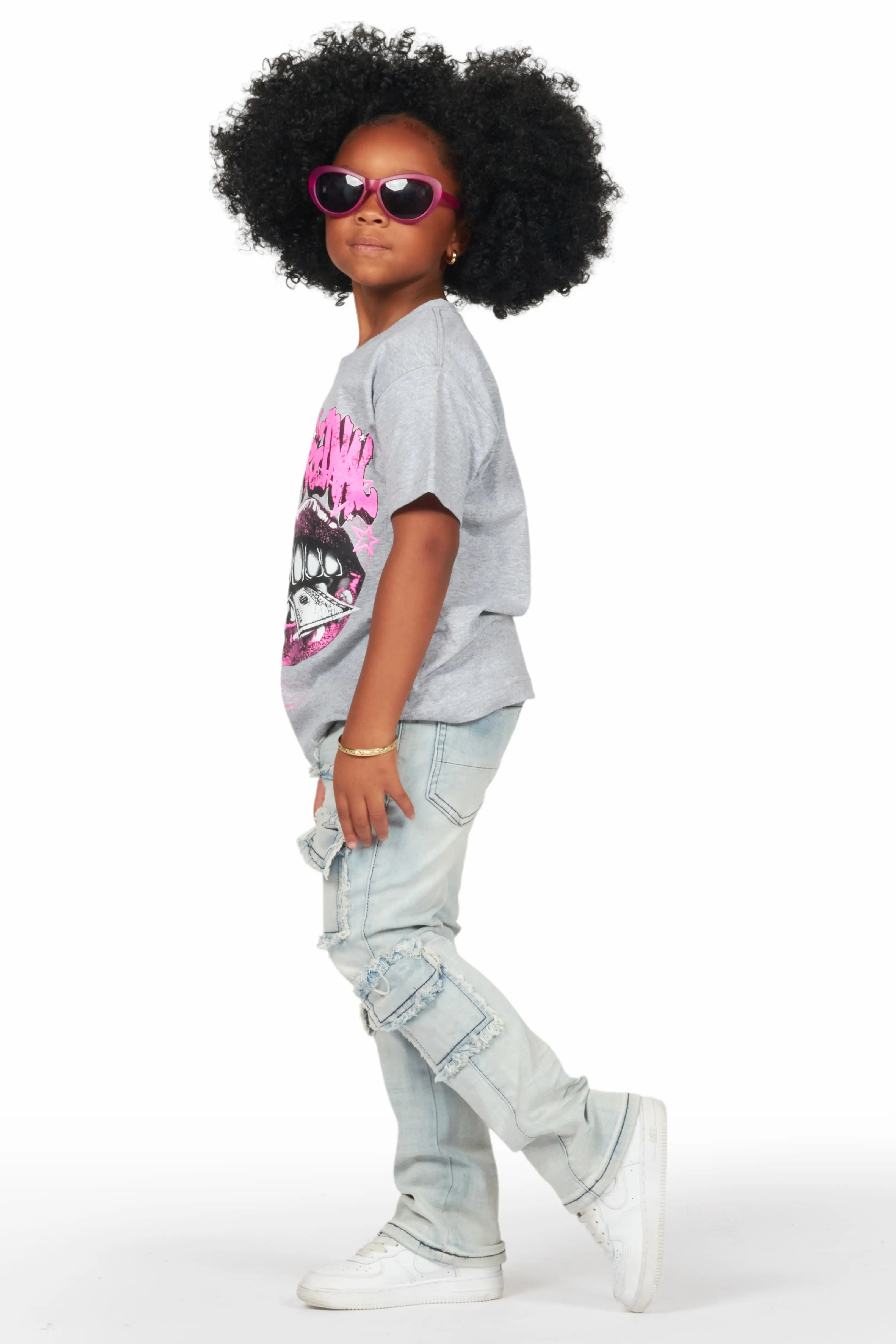 Girls Addy Blue Skinny Fit Cargo Jean