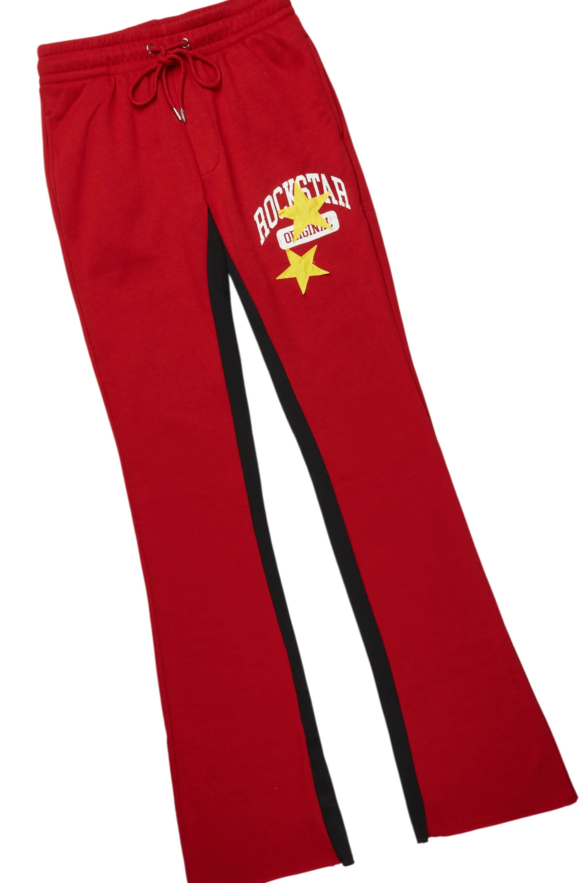 Mallor Burgundy Baggy Stacked Hoodie Track Set