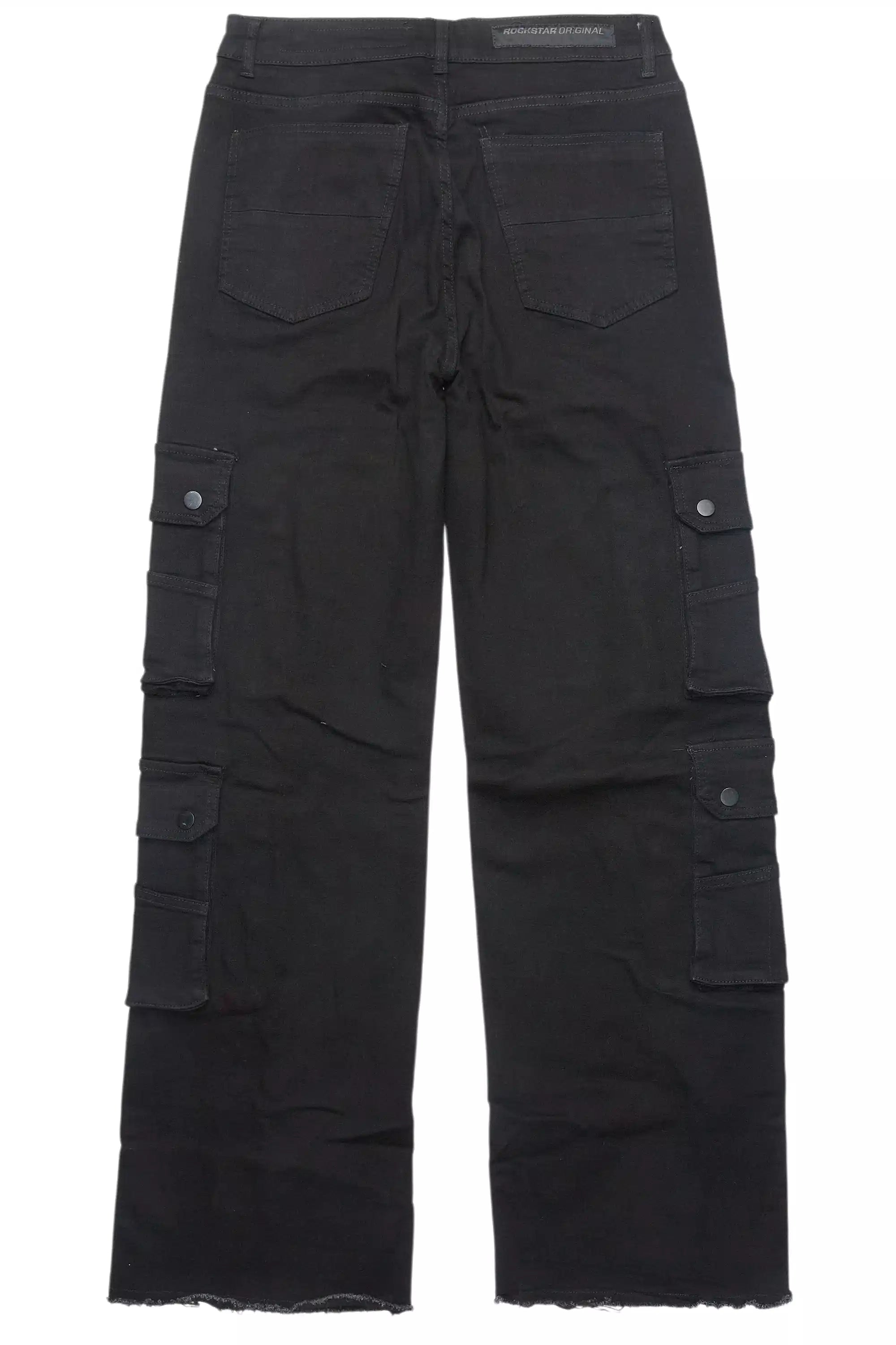 Keylor Black Distressed Baggy Fit Jean