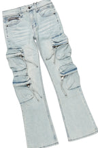 Boys Fields Red Mohair Hoodie/Baggy Cargo Jean Set