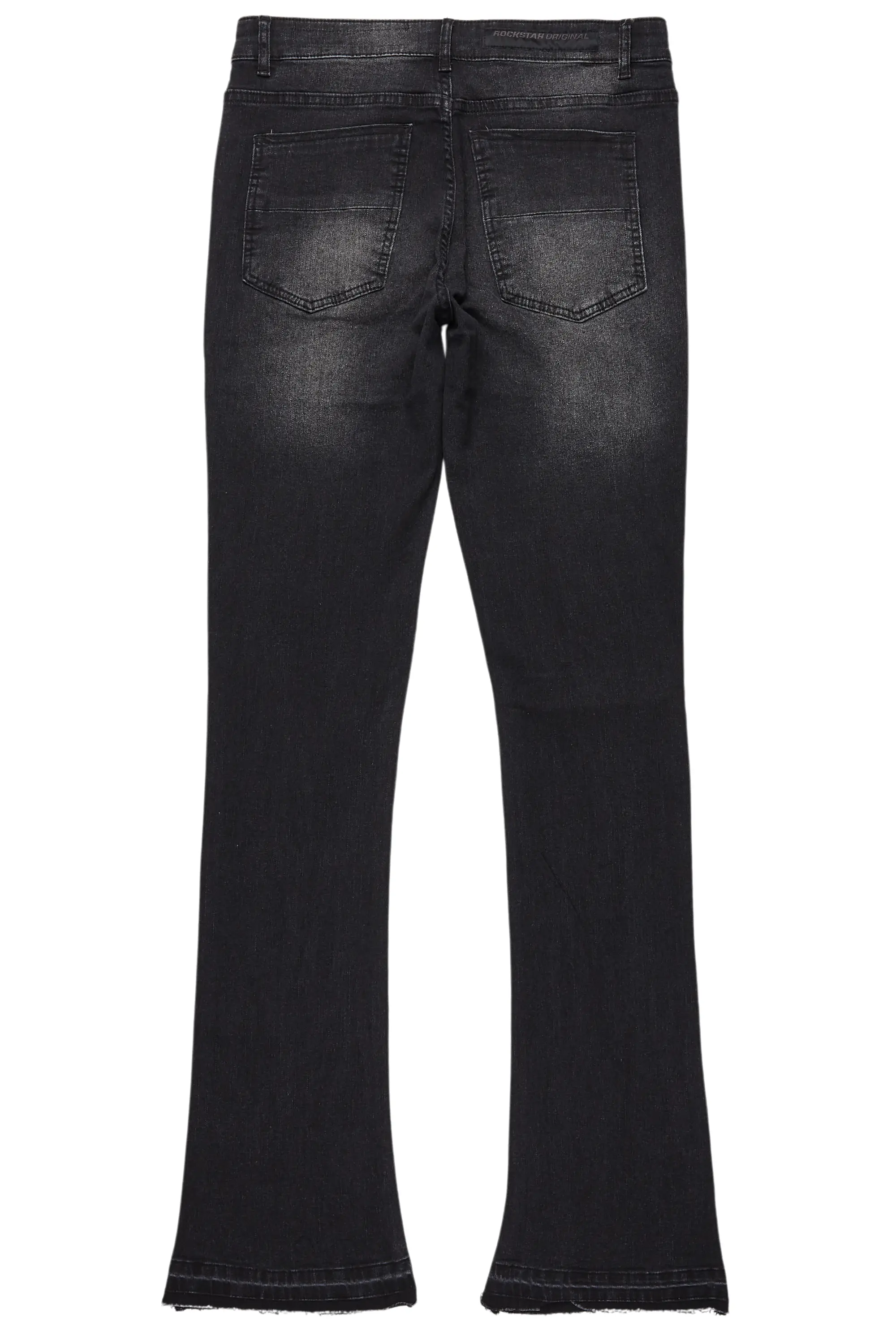 Samba Dark Grey Rhinestone Stacked Flare Jean