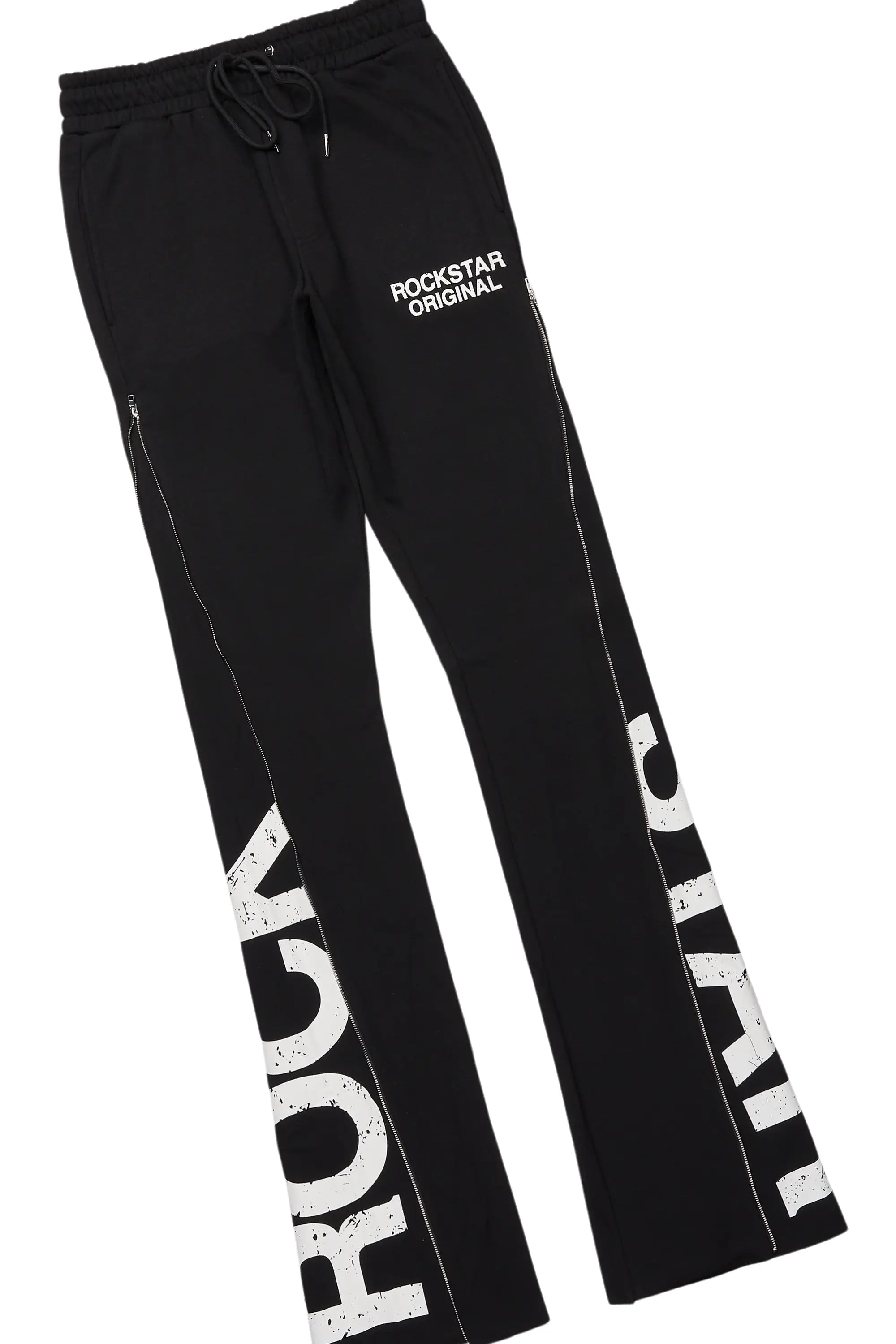 Deniska Black T-Shirt/Baggy Stacked Flare Track Set