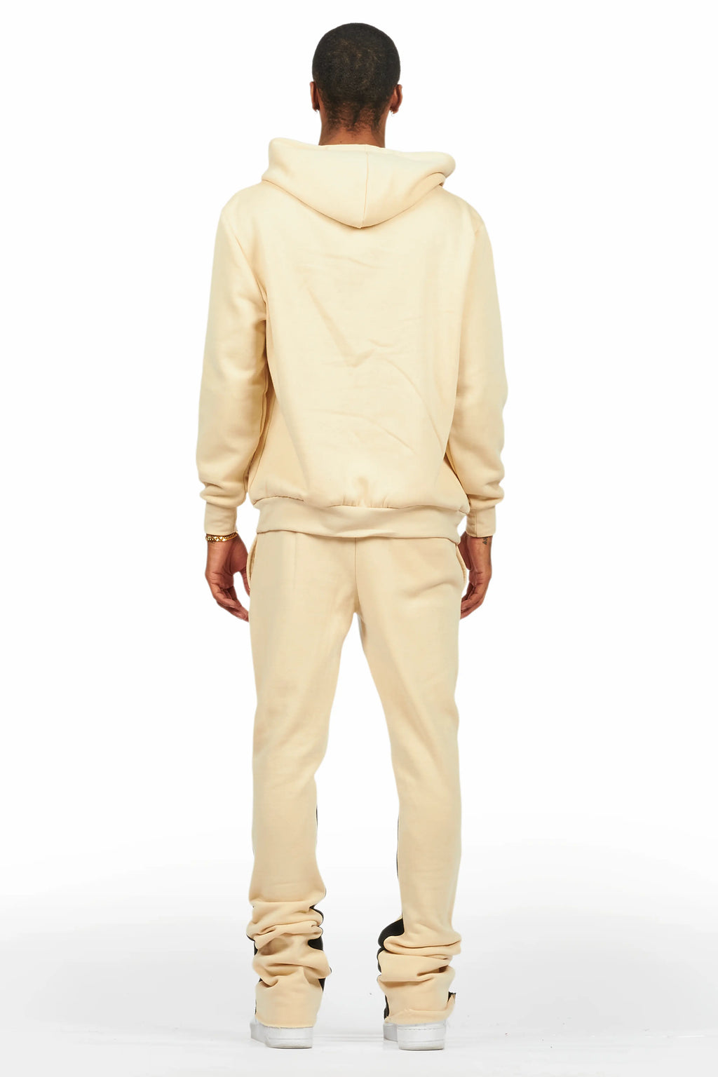 Sana Beige Hoodie/Stacked Flare Track Pant Set