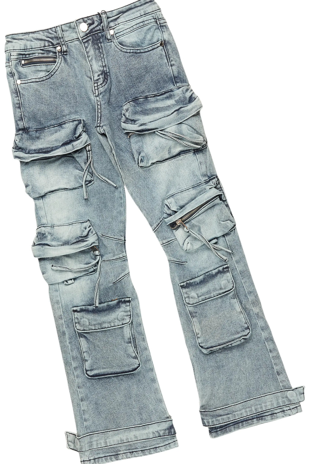 Boys Boaz Heather Grey Hoodie/Stacked Flare Jean Set