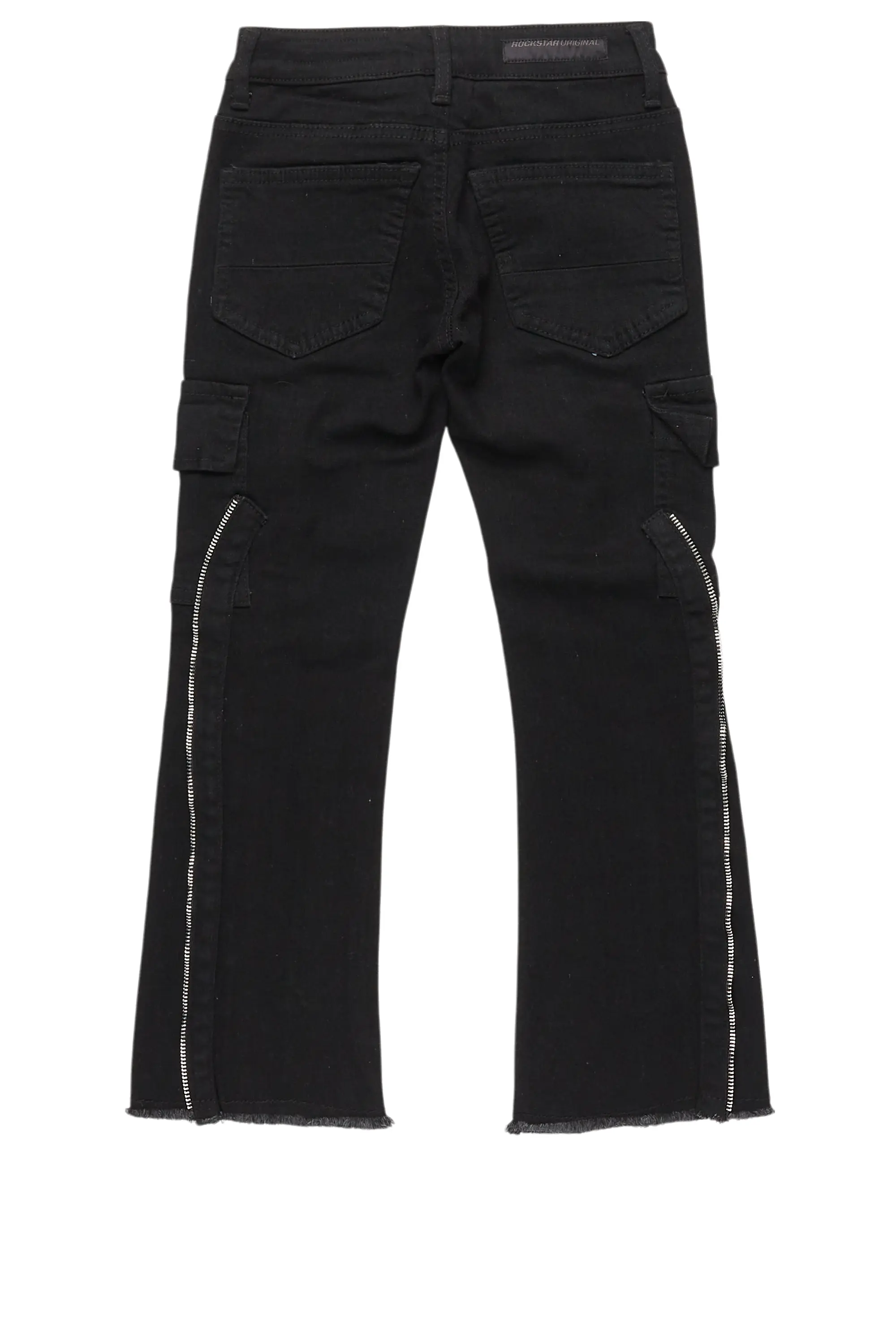 Boys Hutch Black Stacked Flare Jean