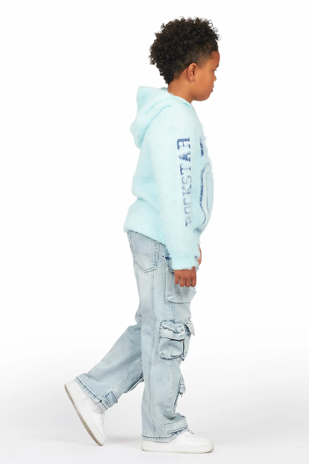 Boys Mahesh Blue Baggy Cargo Jean