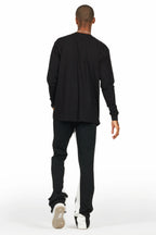 Briggs Black Long Sleeve T-Shirt/Baggy Pant Set