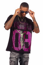 Cavan Black/Pink Rhinestone Graphic T-Shirt