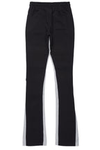 Antoon Black Stacked Flare Track Pant