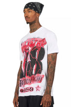 Vaelox White/Red Oversized Graphic T-Shirt
