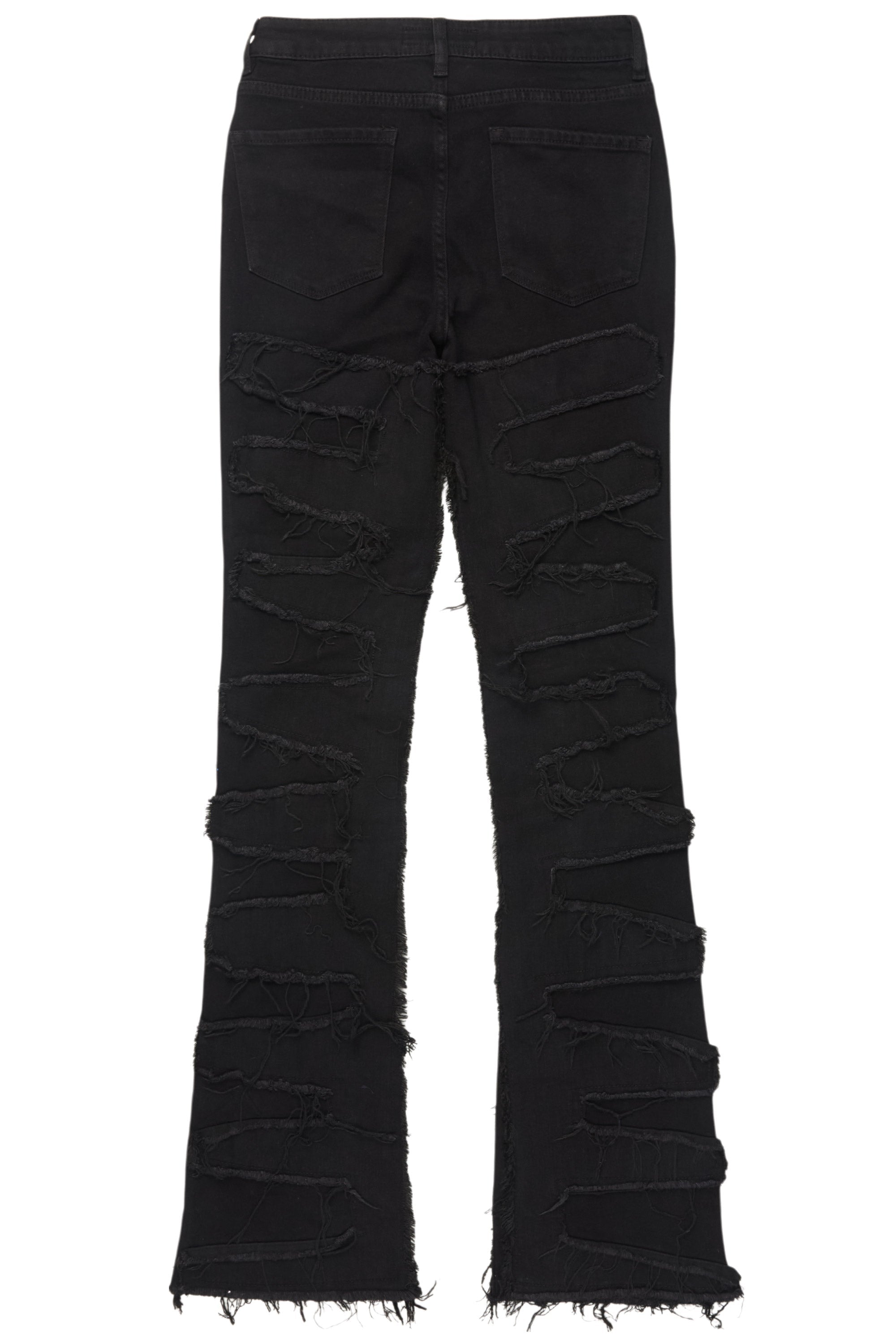 Raeshell Black Painted Stacked Jean