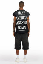 Drako Black Muscle Tee/Denim Jort Set