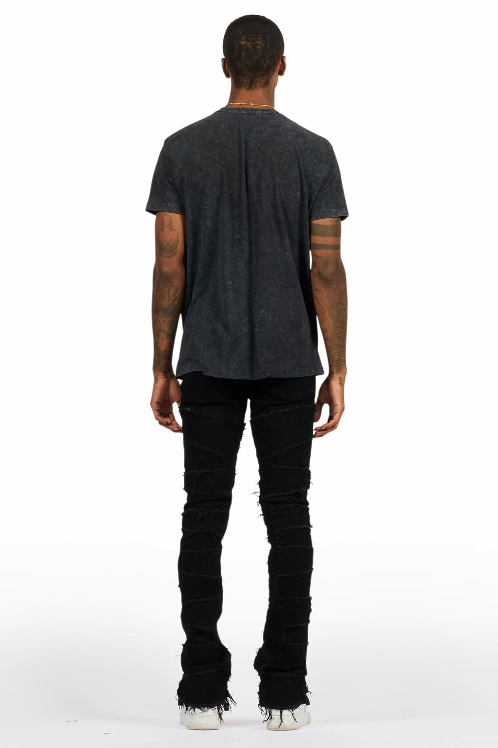 Schmear Vintage Black T-Shirt/Stacked Flare Jean Bundle