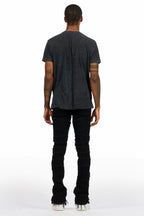 Schmear Vintage Black T-Shirt/Stacked Flare Jean Bundle
