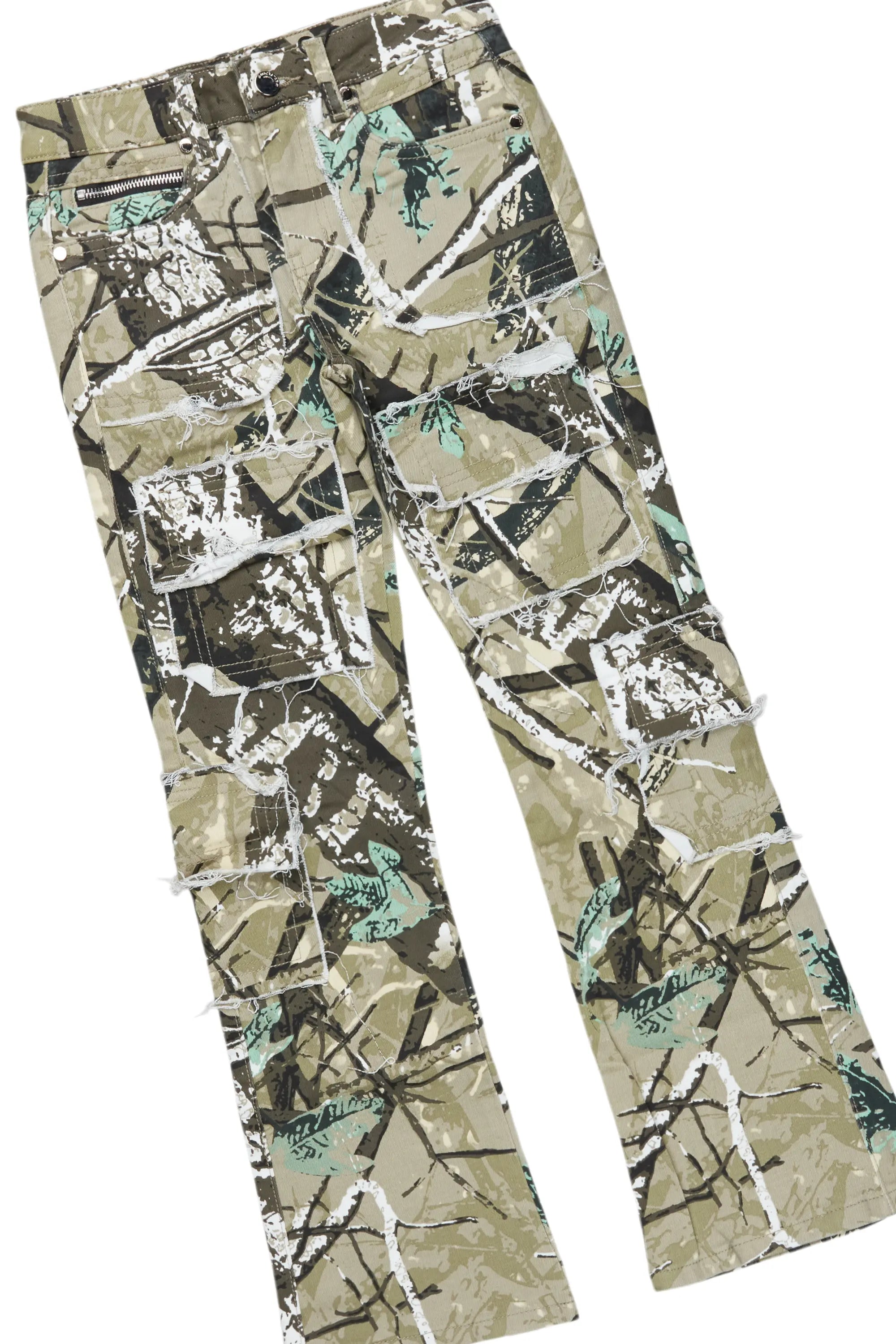 Girls Mia Vintage Green Hoodie/Slim Fit Jean Set