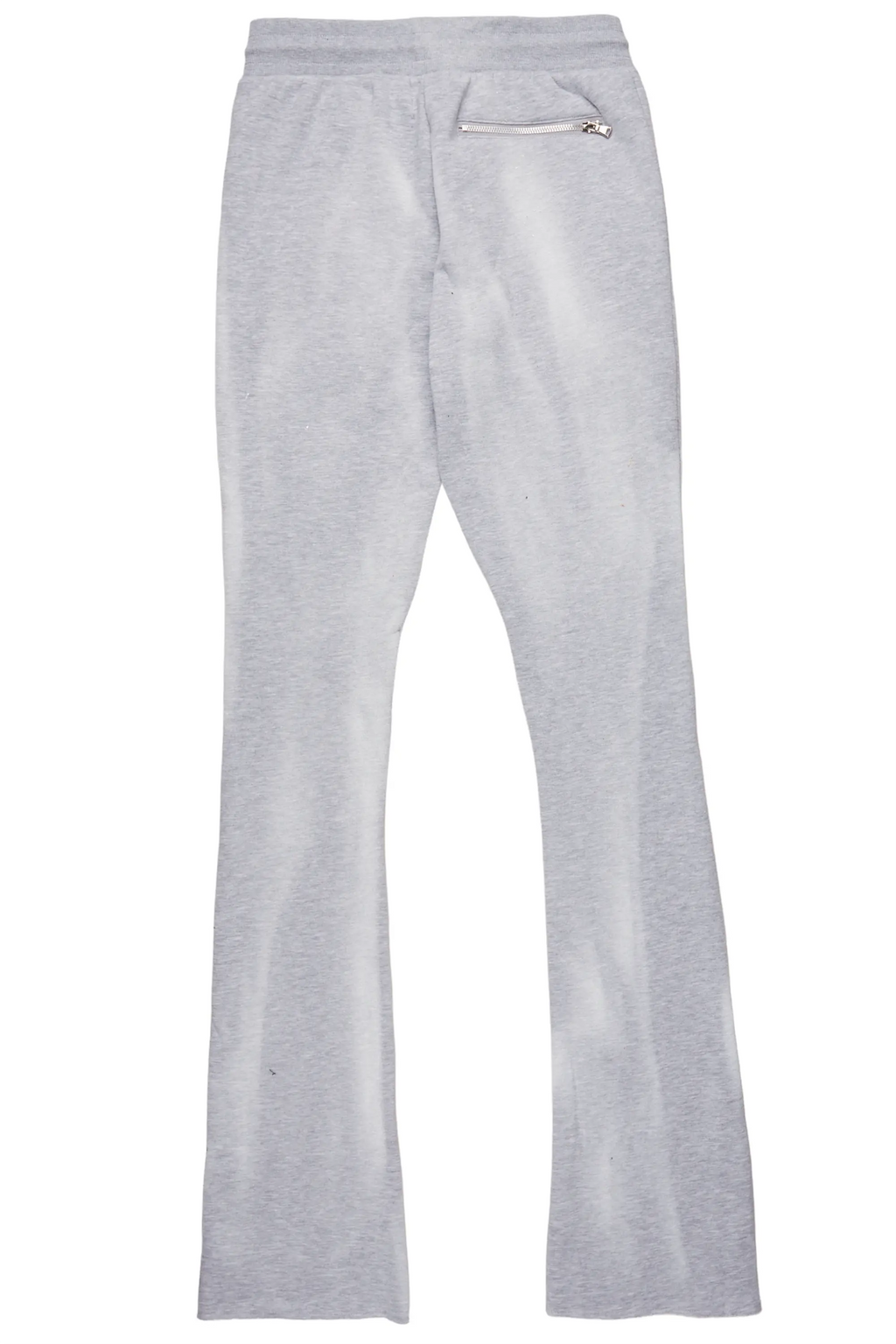 Firoz Grey/White Graphic Stacked Flare Pant