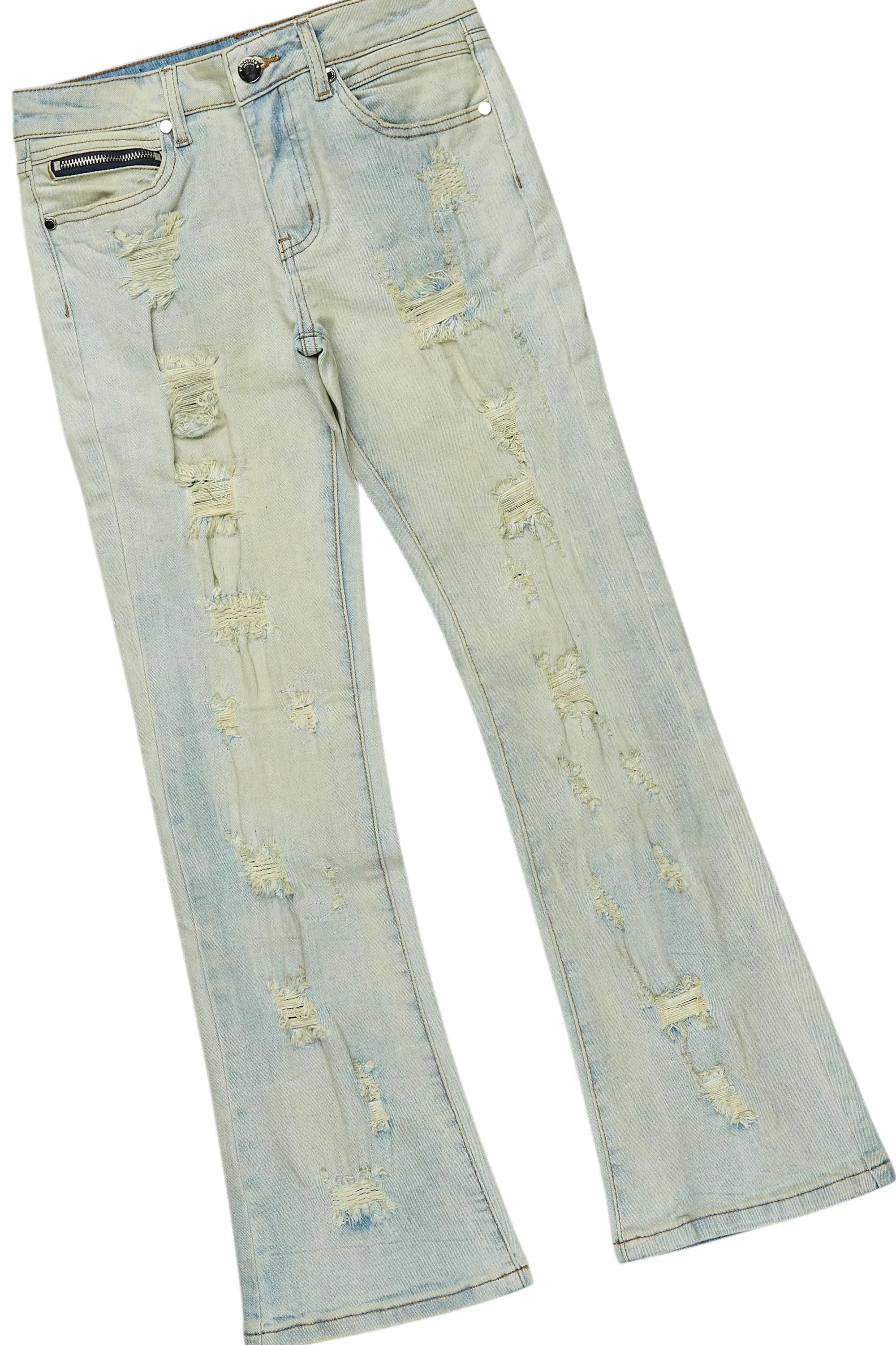 Boys Soweto Navy Hoodie/Stacked Flare Jean Set