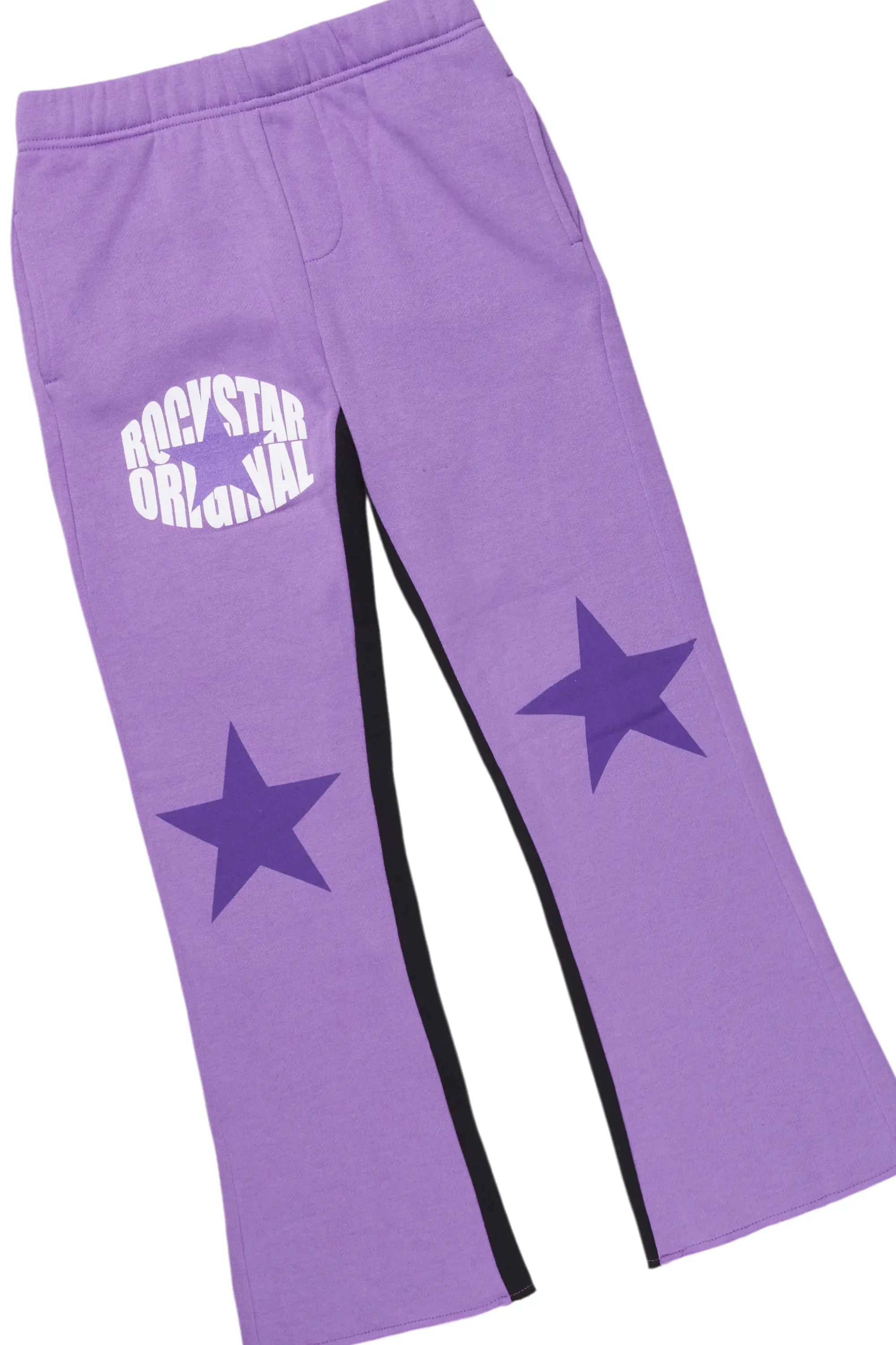 Girls Lucia Purple Baggy Fit Pant Set