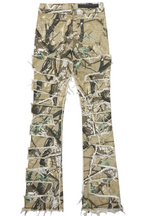 Denzela Tree Camo Painted Stacked Flare Jean