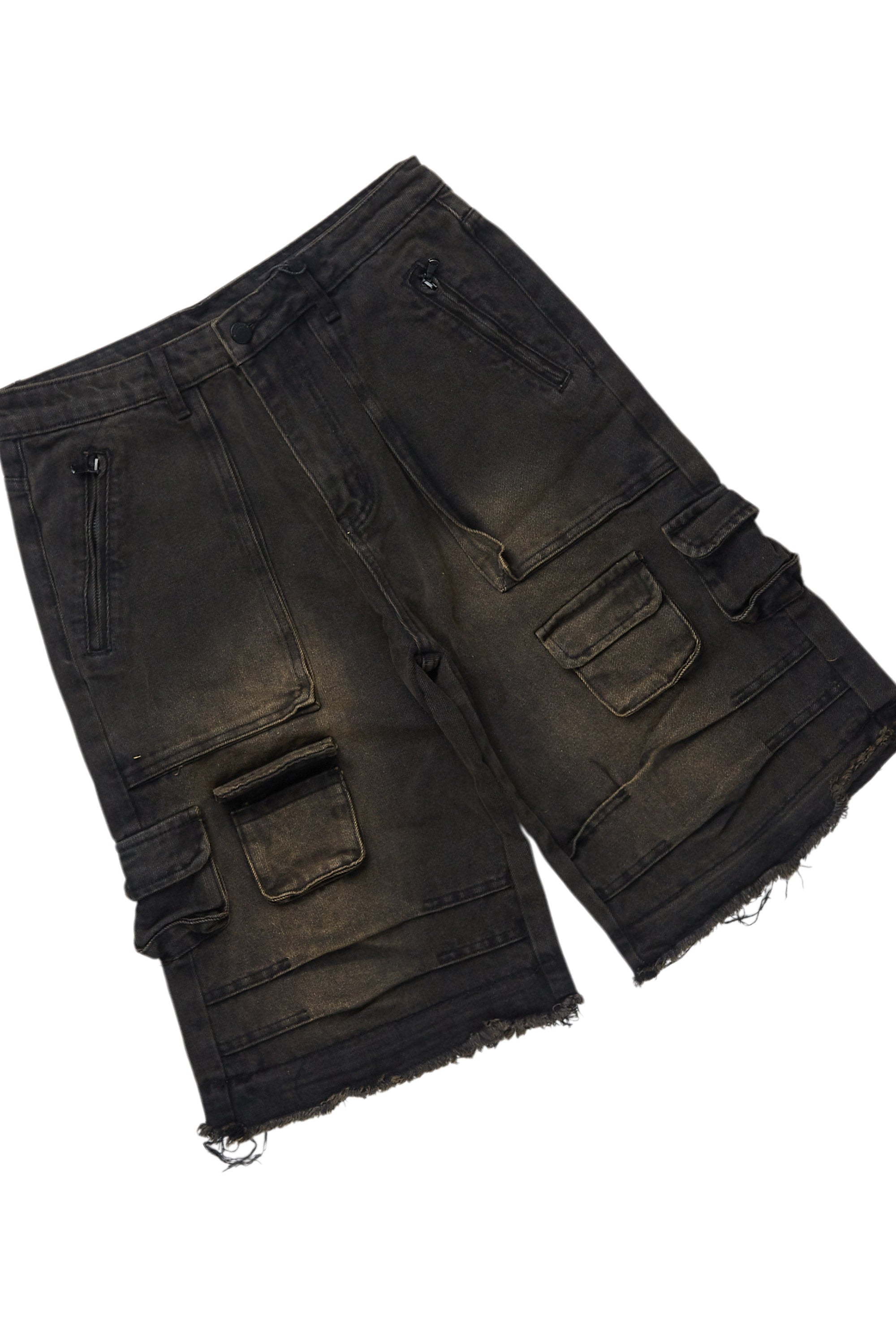 Beno Black/Yellow T-Shirt/Denim Short Set