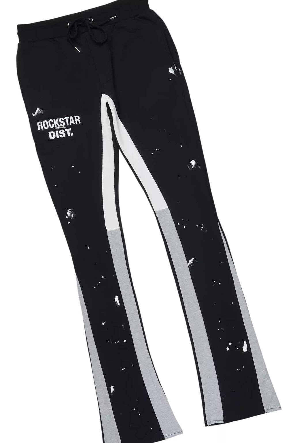 Raffer Black/White Hoodie/Stacked Track Pant Set