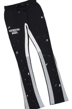 Raffer Black/White Hoodie/Stacked Track Pant Set