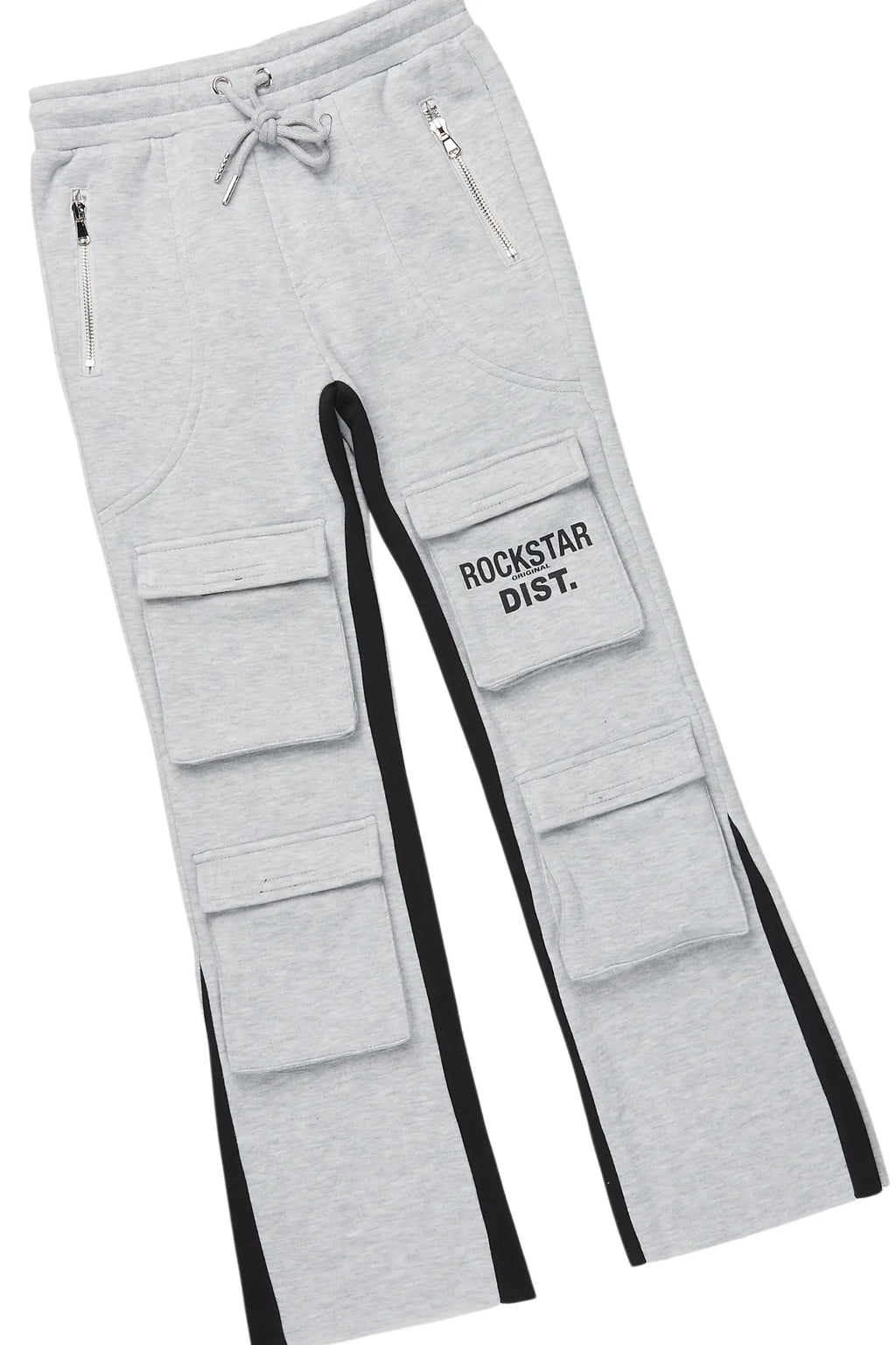 Boys Antoon Heather Grey T-Shirt Stacked Flare Set