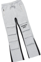 Boys Antoon Heather Grey T-Shirt Stacked Flare Set