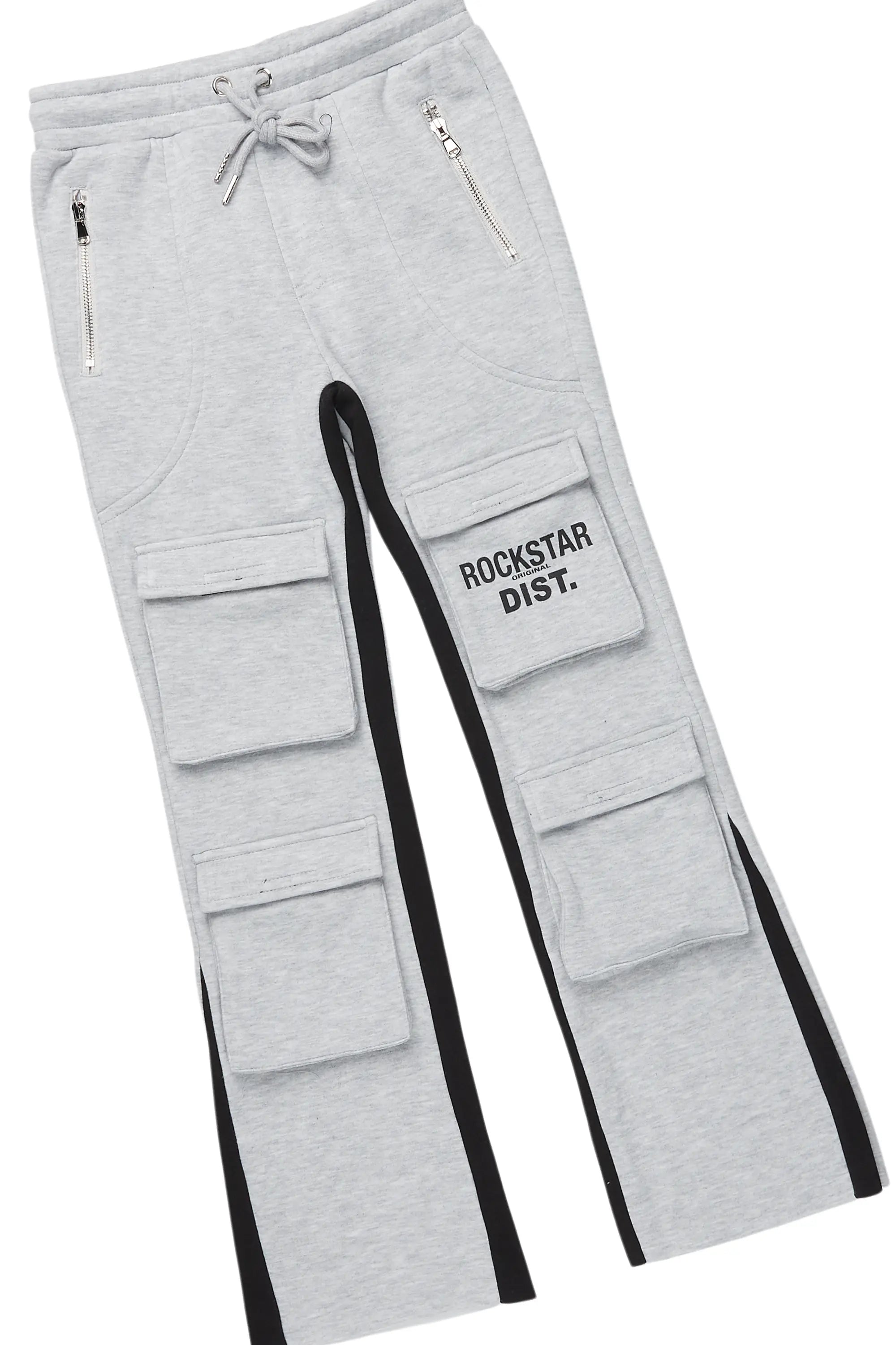 Boys Antoon Heather Grey T-Shirt Stacked Flare Set